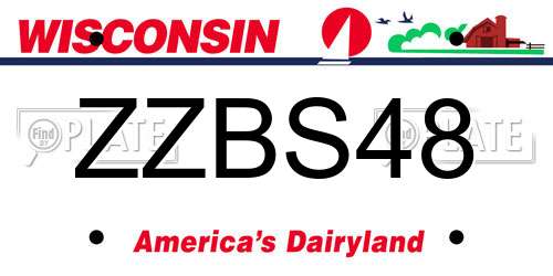 ZZBS48 Wisconsin License Plate