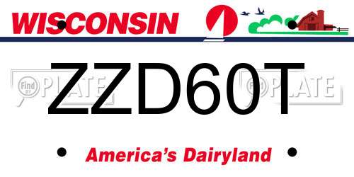 ZZD60T Wisconsin License Plate