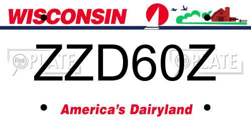 ZZD60Z Wisconsin License Plate