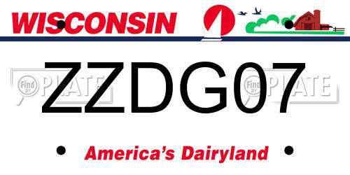 ZZDG07 Wisconsin License Plate