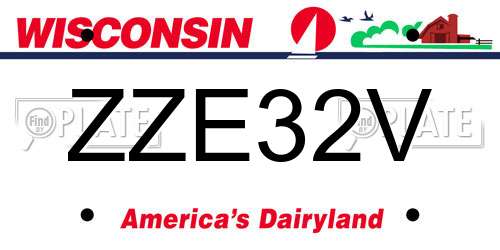 ZZE32V Wisconsin License Plate