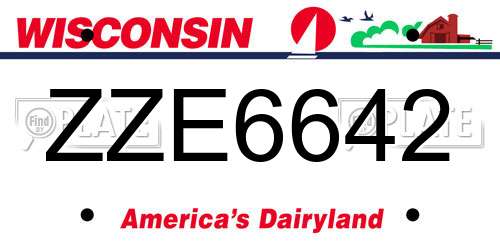 ZZE6642 Wisconsin License Plate