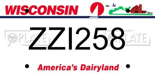 ZZI258 Wisconsin License Plate