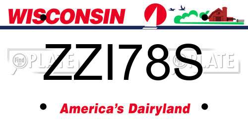 ZZI78S Wisconsin License Plate