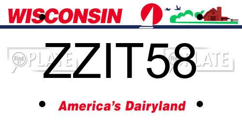 ZZIT58 Wisconsin License Plate