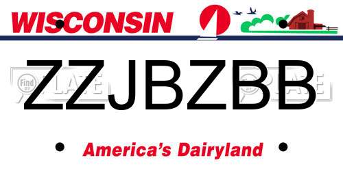 ZZJBZBB Wisconsin License Plate
