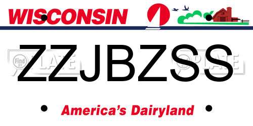 ZZJBZSS Wisconsin License Plate