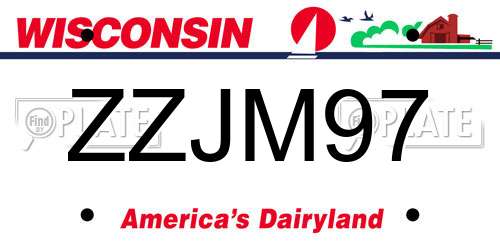 ZZJM97 Wisconsin License Plate