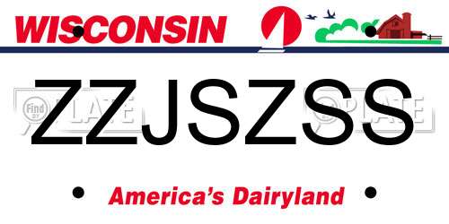 ZZJSZSS Wisconsin License Plate