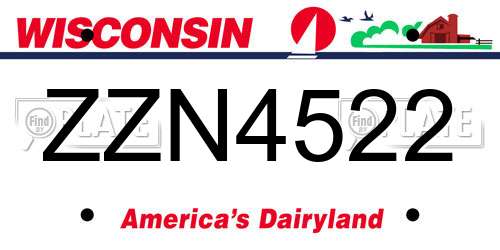 ZZN4522 Wisconsin License Plate