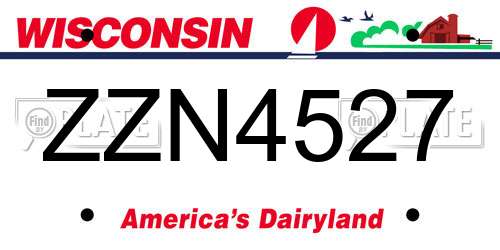 ZZN4527 Wisconsin License Plate