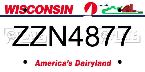 ZZN4877 Wisconsin License Plate