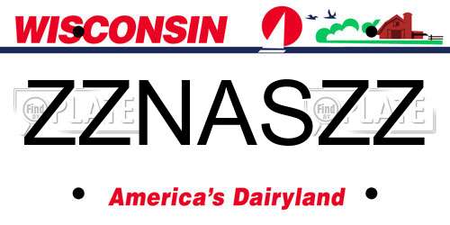 ZZNASZZ Wisconsin License Plate