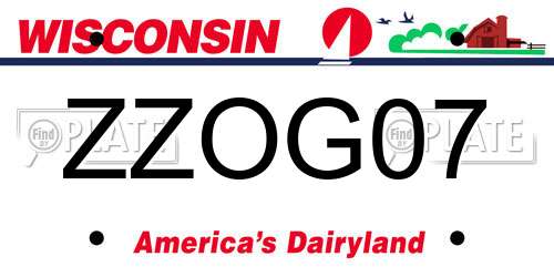 ZZOG07 Wisconsin License Plate