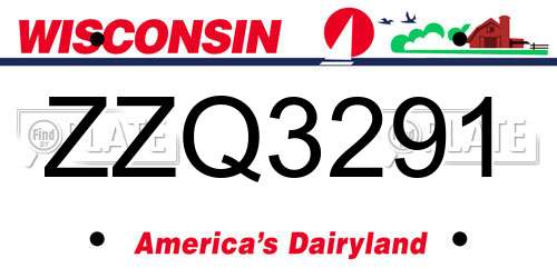 ZZQ3291 Wisconsin License Plate