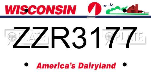 ZZR3177 Wisconsin License Plate