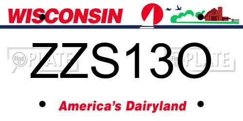 ZZS13O Wisconsin License Plate