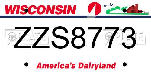 ZZS8773 Wisconsin License Plate