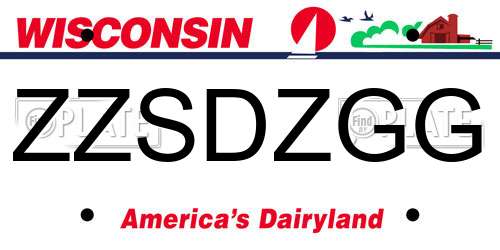 ZZSDZGG Wisconsin License Plate