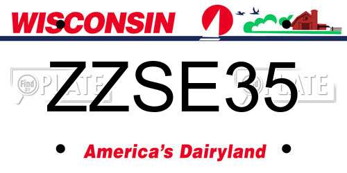 ZZSE35 Wisconsin License Plate