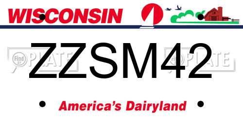 ZZSM42 Wisconsin License Plate