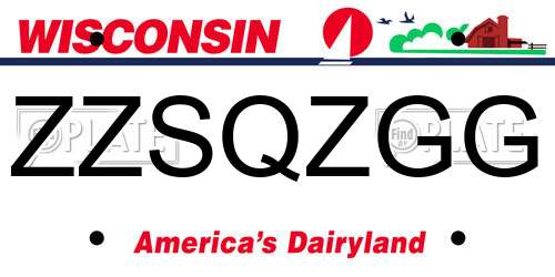 ZZSQZGG Wisconsin License Plate