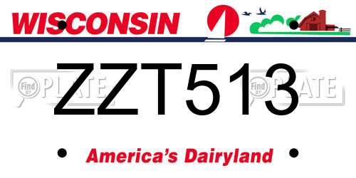 ZZT513 Wisconsin License Plate