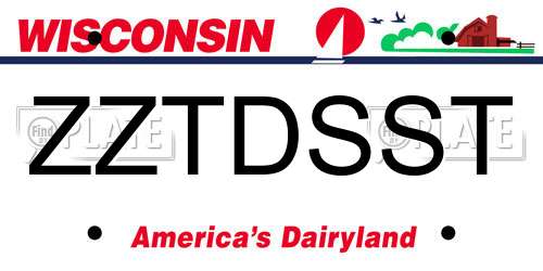 ZZTDSST Wisconsin License Plate