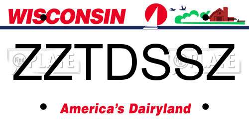 ZZTDSSZ Wisconsin License Plate