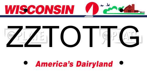 ZZTOTTG Wisconsin License Plate
