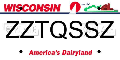 ZZTQSSZ Wisconsin License Plate