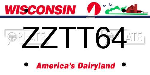 ZZTT64 Wisconsin License Plate