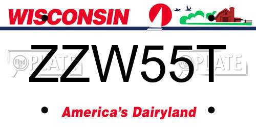 ZZW55T Wisconsin License Plate