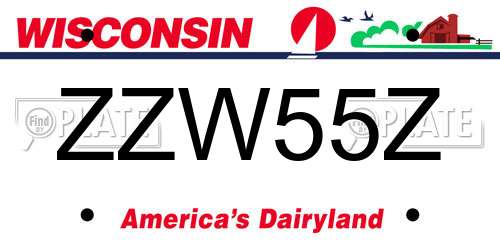 ZZW55Z Wisconsin License Plate