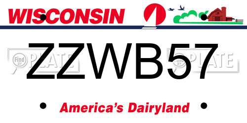ZZWB57 Wisconsin License Plate