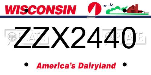 ZZX2440 Wisconsin License Plate