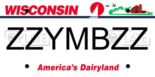 ZZYMBZZ Wisconsin License Plate