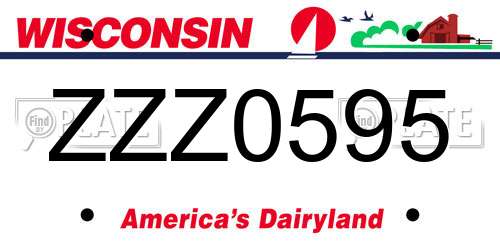 ZZZ0595 Wisconsin License Plate