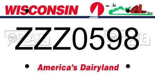 ZZZ0598 Wisconsin License Plate