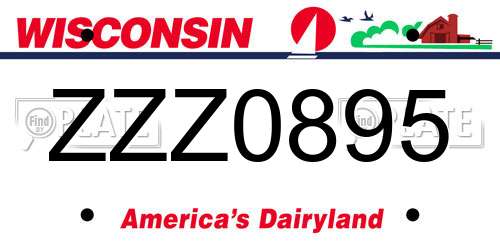 ZZZ0895 Wisconsin License Plate