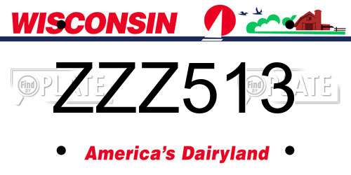 ZZZ513 Wisconsin License Plate