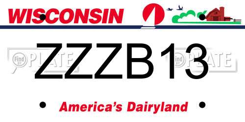 ZZZB13 Wisconsin License Plate