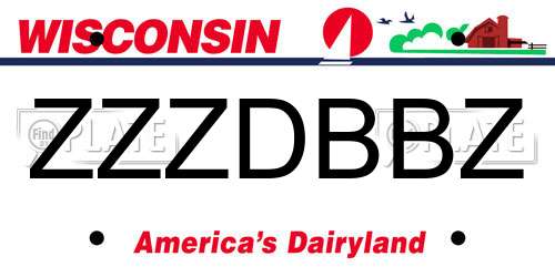 ZZZDBBZ Wisconsin License Plate