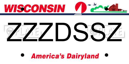 ZZZDSSZ Wisconsin License Plate