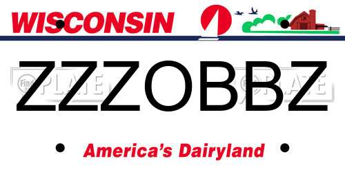 ZZZOBBZ Wisconsin License Plate