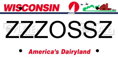 ZZZOSSZ Wisconsin License Plate
