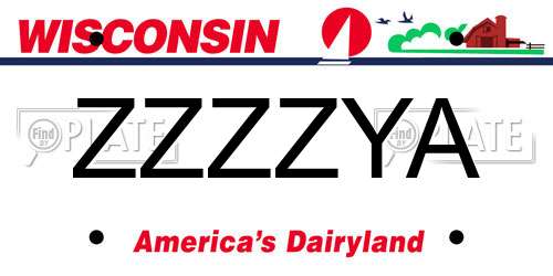 ZZZZYA Wisconsin License Plate
