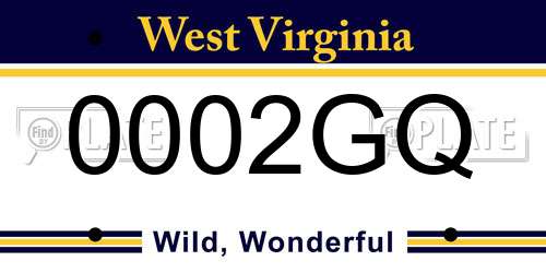 0002GQ West Virginia License Plate