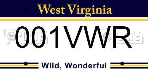 001VWR West Virginia License Plate