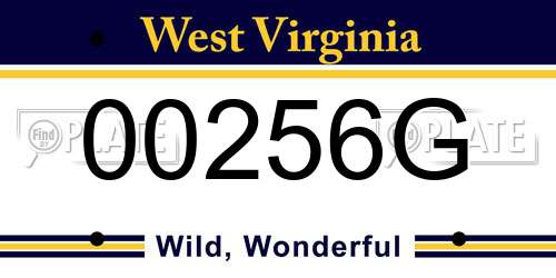 00256G West Virginia License Plate